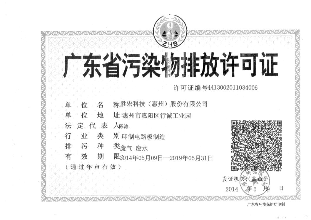 信息公开：ks凯时官网科技2015-2019年排污许可证